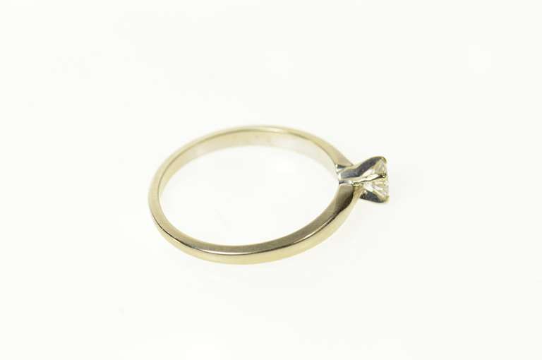 14K White Gold 0.19 Ct Diamond Solitaire Classic Engagement Ring