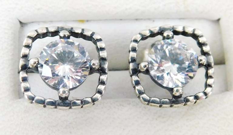 Grace & Heart Sterling CZ Stud Earrings