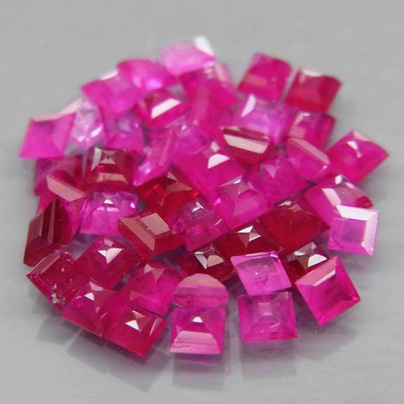 Premium 3.33ct 45 piece princess cut Ruby set