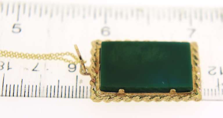 Handsome Rectangular Green Stone Necklace