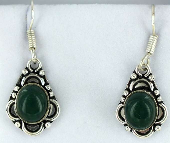 Silver and Natural Stone Earrings