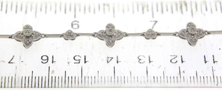 Fancy White Gold Diamond Station Bracelet