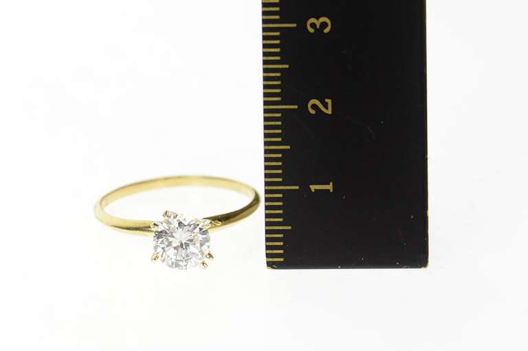 14K Yellow Gold Classic Round Solitaire Travel Engagement Ring