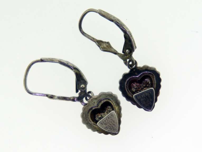 Sterling Silver Heart Drop Earrings