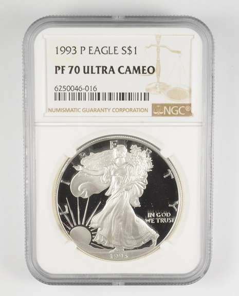 PF70 UCAM 1993-P American Silver Eagle - Graded NGC