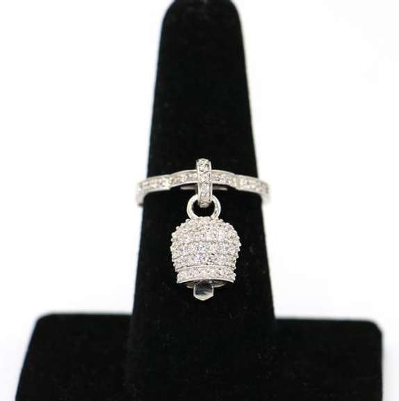 Sterling Silver Bell Pendant Ring