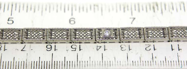 Gorgeous White Gold Diamond Filigree Bracelet