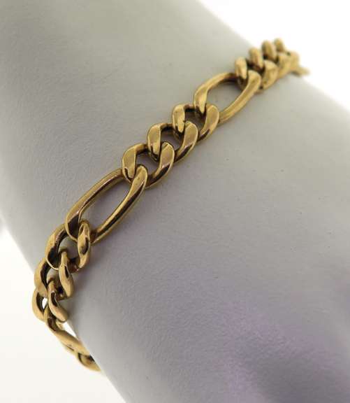 Italian Yellow Gold Figaro Bracelet