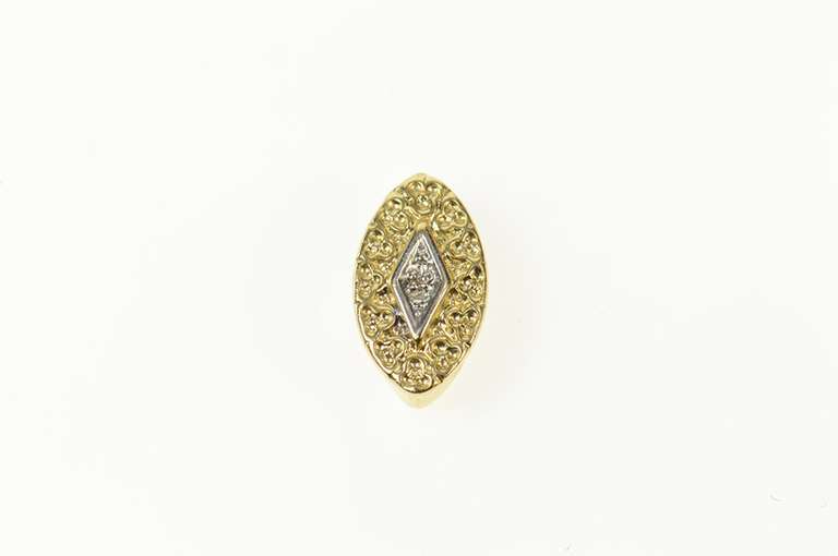 14K Yellow Gold Floral Pattern Diamond Slide Bracelet Charm/Pendant