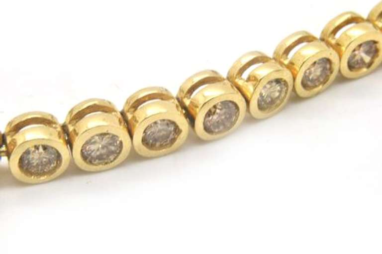 Bezel-Set Diamond Tennis Bracelet