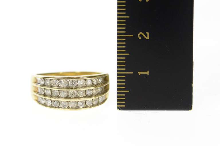 10K Yellow Gold Tiered Layered Cubic Zirconia Graduated Band Ring