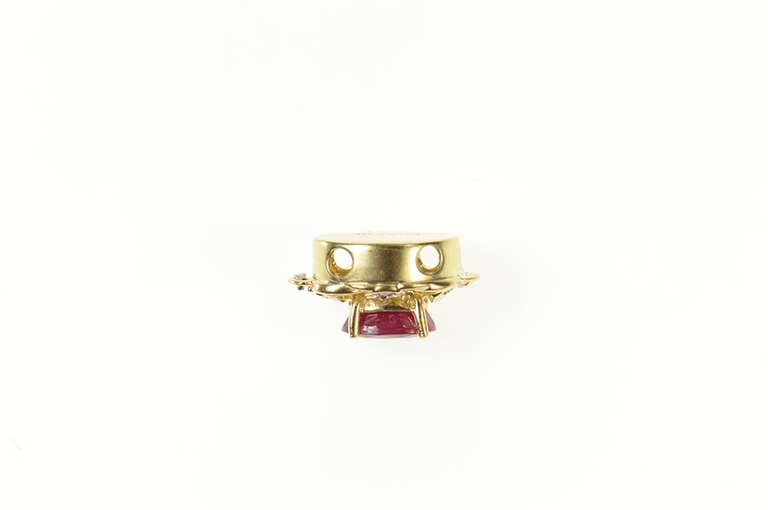 14K Yellow Gold 1.30 Ctw Ruby Diamond Slide Bracelet Charm/Pendant