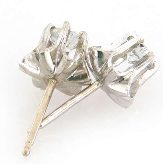 Precious 14kt WG Euro Cut Diamond Earrings