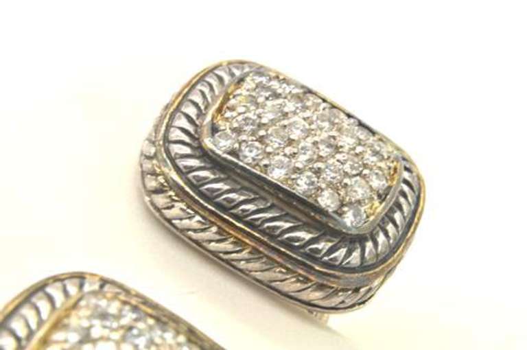 Stunning Sterling and Diamond Earrings