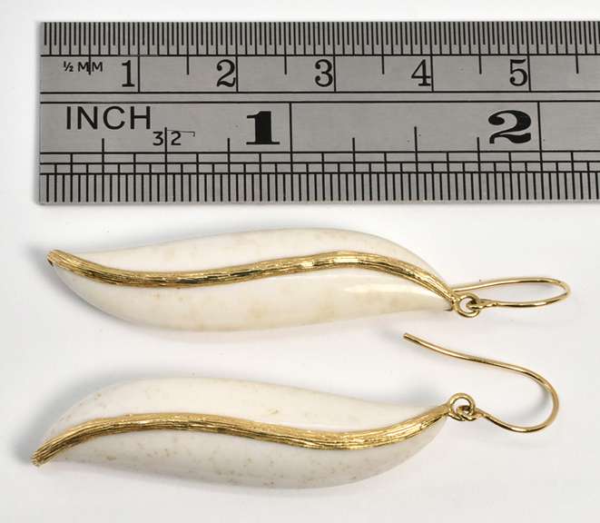 Unique 14k and Coral Dangle Earrings