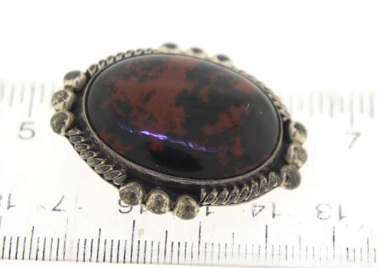 Vintage Sterling Silver Mexico Amber Pendant