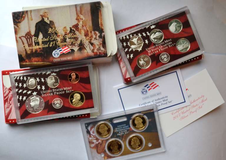 2001 2007 Silver US Proof Sets