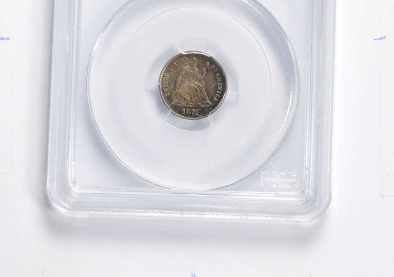 AU58 1871-S Seated Liberty Half Dime - Graded PCGS