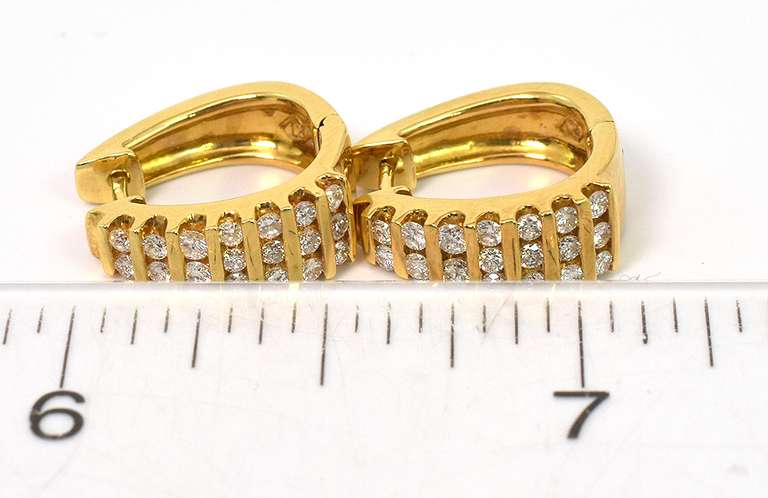 Dazzling 18KT & Diamond Hinged Earrings in Yellow Gold