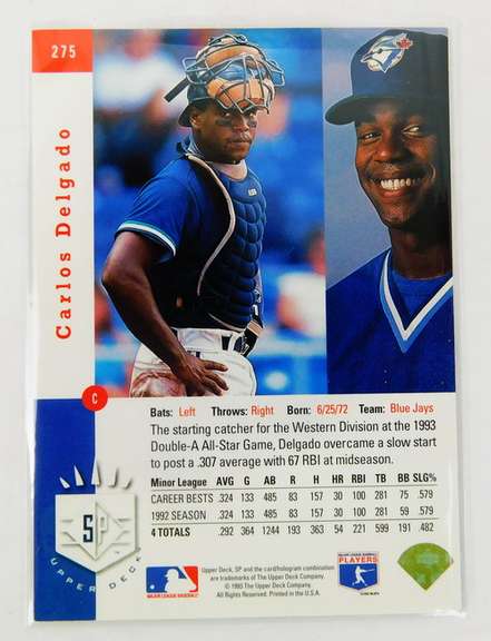 Carlos Delgado 1993 Rookie Baseball Card