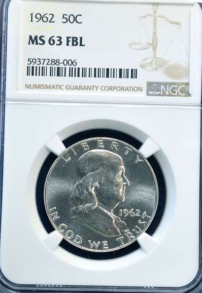 1962 NGC MS 63 FBL   Franklin Half