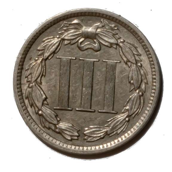 1889 BU Last Year 3 Cent Nickel