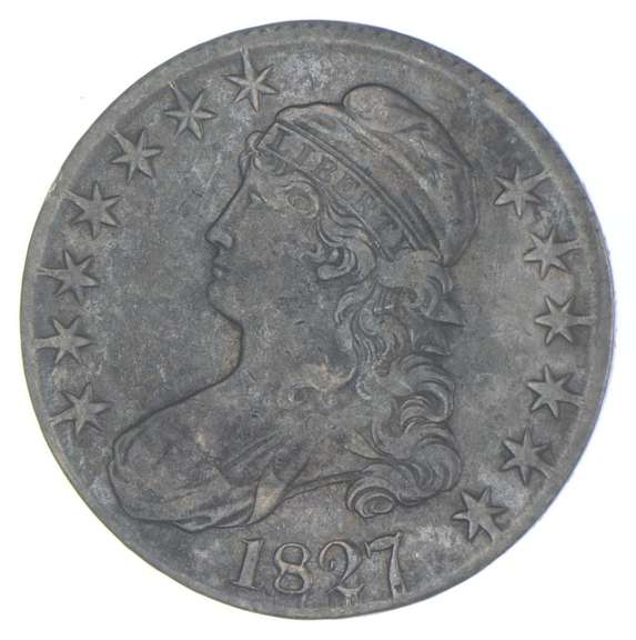 1827 Capped Bust Half Dollar - 0.147 - Curl 2 - R4+