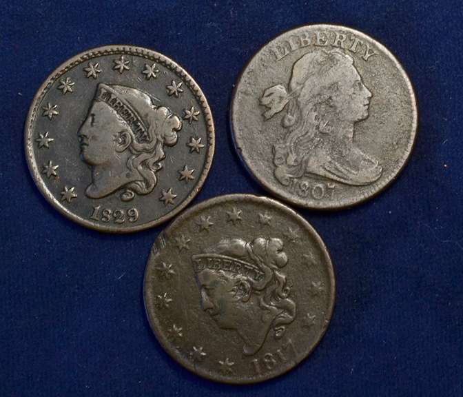 Lot OF 3 Large Cents , 1829 Large Letters ,and 1817