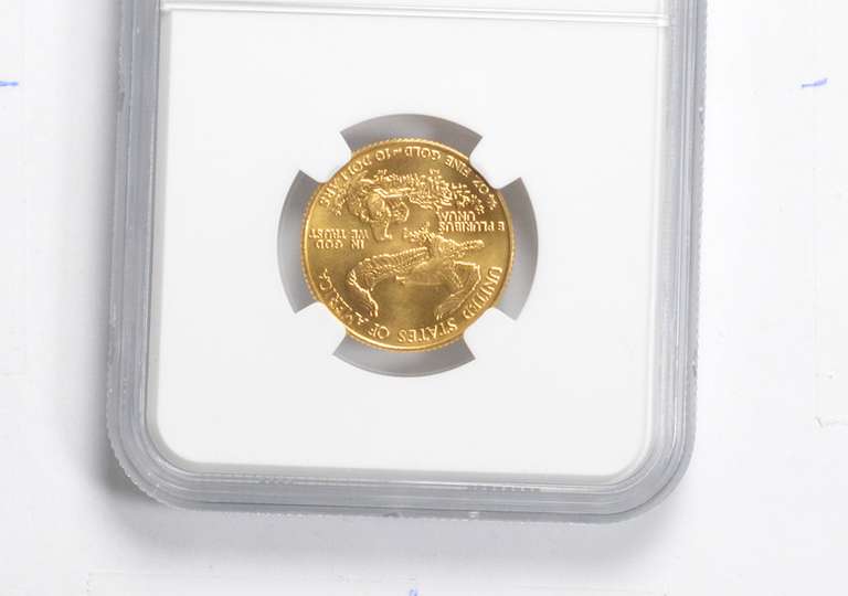 MS70 1986 $10 American Gold Eagle - 1/4 Oz Fine Gold - Graded NGC