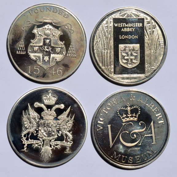 4 British Themed Copper Nickel  Tower Mint Proof Medals 