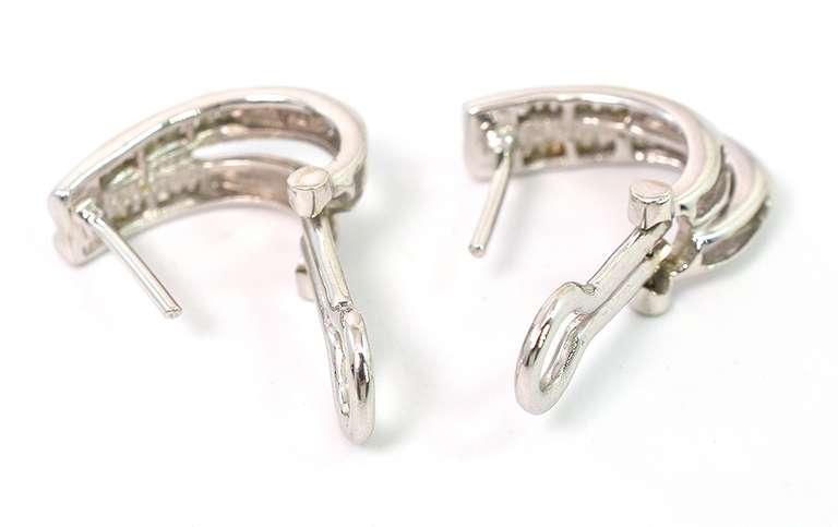 Interesting Diamond J Earrings in 14KT White Gold