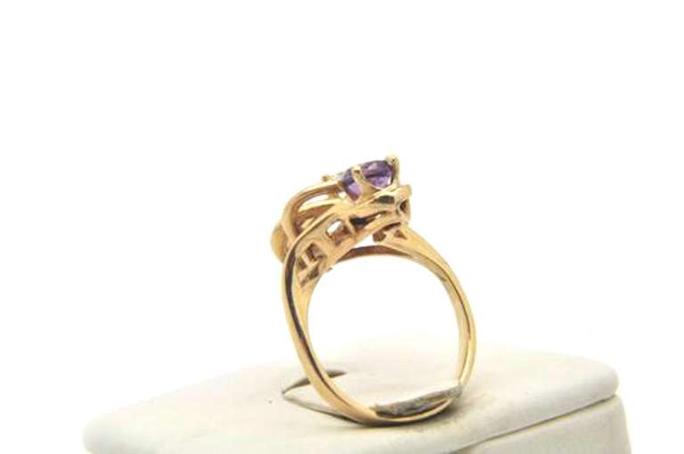 Amethyst and Diamond 14kt Cocktail Ring