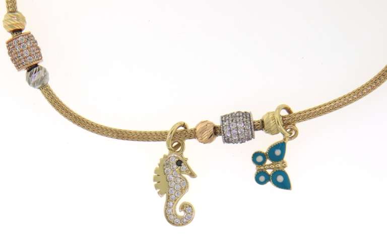 Gorgeous CZ Station Bracelet with Charm