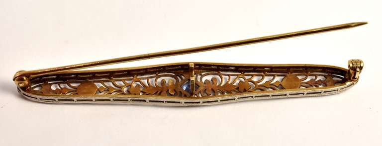 Beautiful Antique Filigree Bar Pin