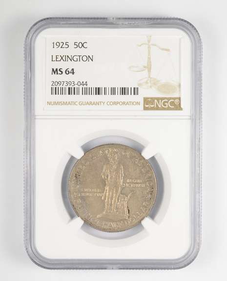 MS64 1925 Lexington-Concord Commemorative Half Dollar - Graded NGC