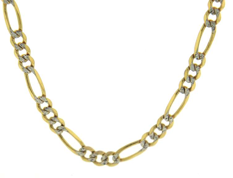 Fancy Italian Gold Figaro Chain Necklace