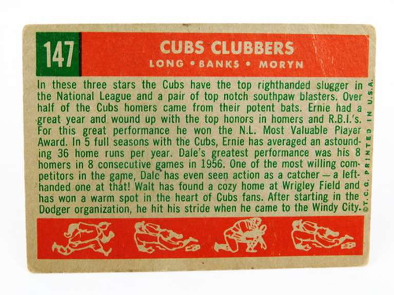 1959 Cubs Clubbers Baseball Card