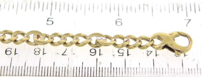Fancy 18kt Curb Link Panther Eye Bracelet