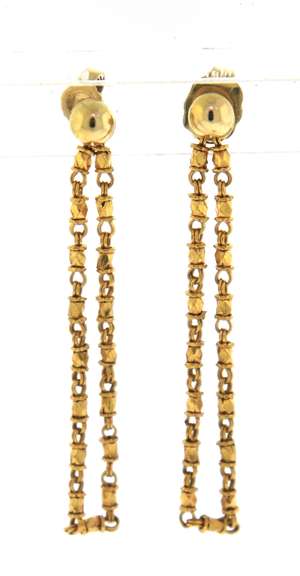 Graceful 21kt Dangle Chain Earrings