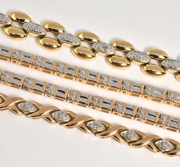 Group of 4 Sterling Vermeil Bracelets