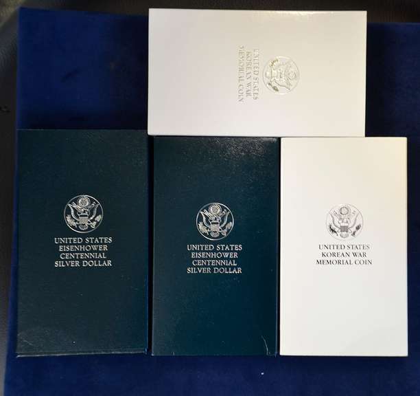 Lot of 4 Proof Commemorative Silver Dollars