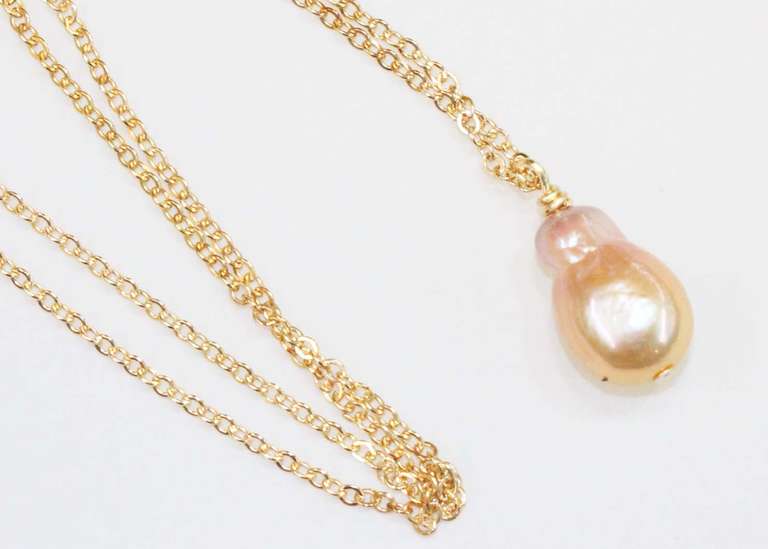Soft Natural Color Pearl on Chain