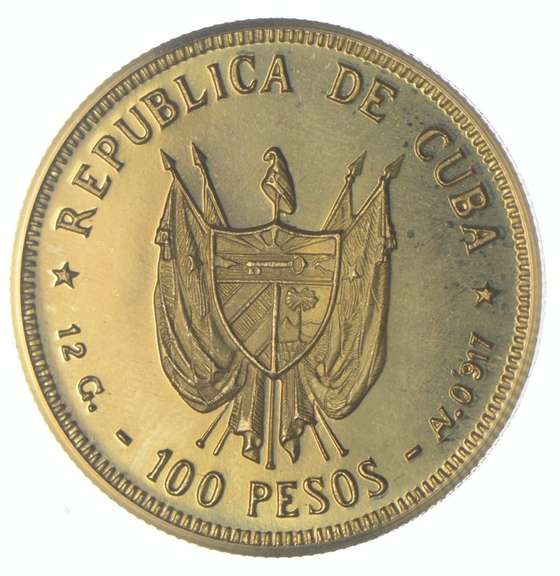 1968 Cuba 100 Gold Pesos