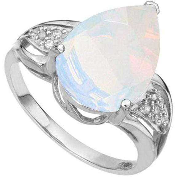 4.49 CT CREATED ETHIOPIAN OPAL & DIAMOND 18K GOLD PLATED RING