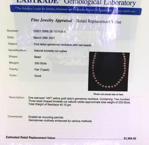 Great Natural Briolette Cut Rubies Necklace
