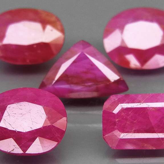 Mixed cut unheated 8.94ct Winza Ruby parcel