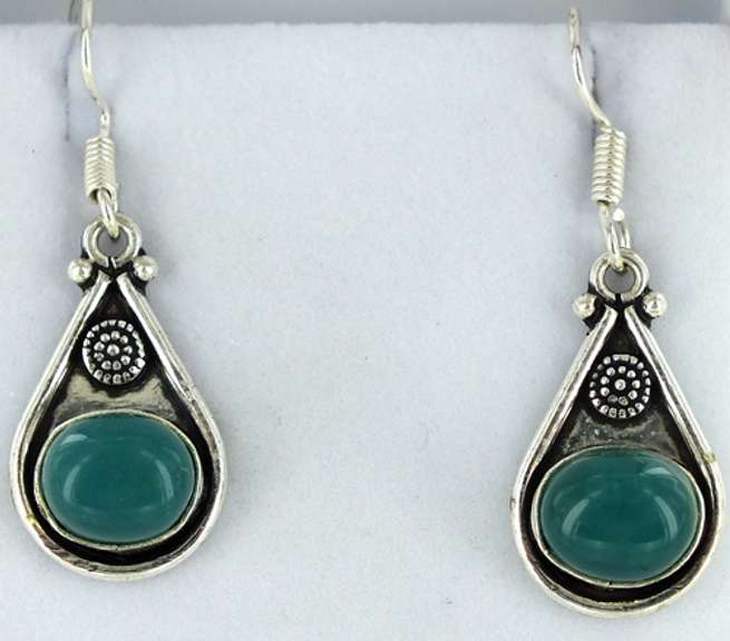 Silver and Natural Stone Earrings