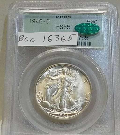 1946-D Walker Half Dollar PCGS MS-65 CAC cert, full GEM