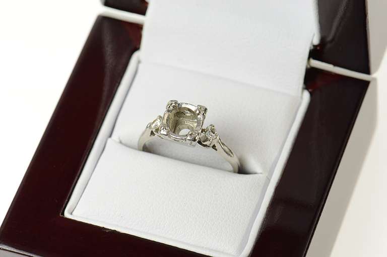 Platinum 1940's Diamond 5.3mm Engagement Setting Ring