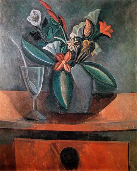 Pablo Picasso, Flowers In A Gray Jug